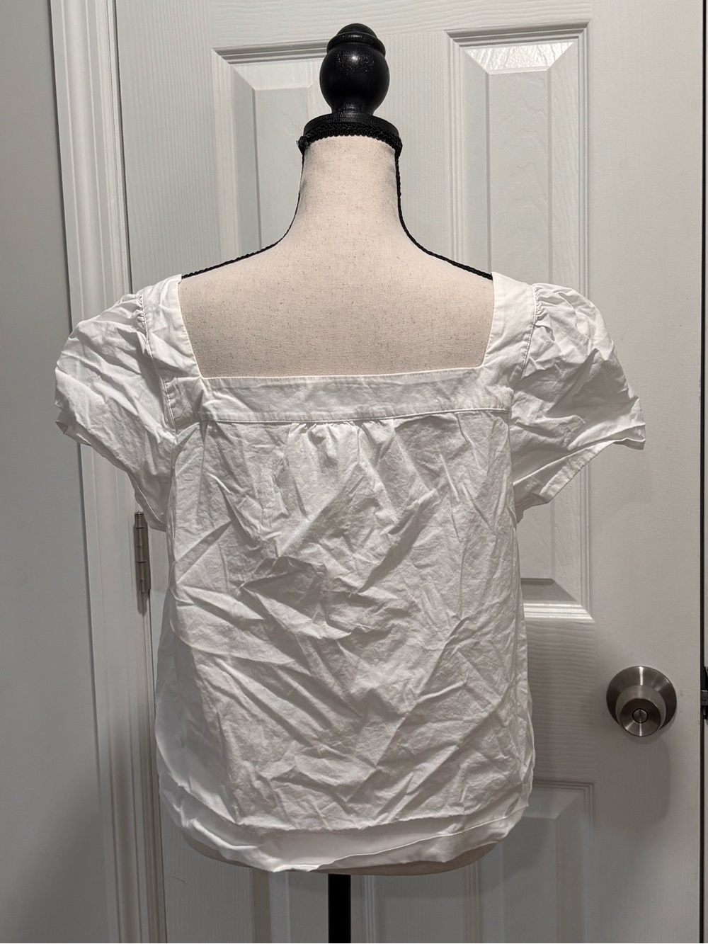 J. Crew White Square-Neck Puff Sleeve Button Top - Picture 4 of 10